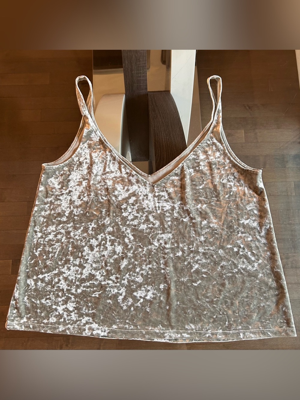 Women’s Sage Green & Silver Shimmer V-Neck Tank Top